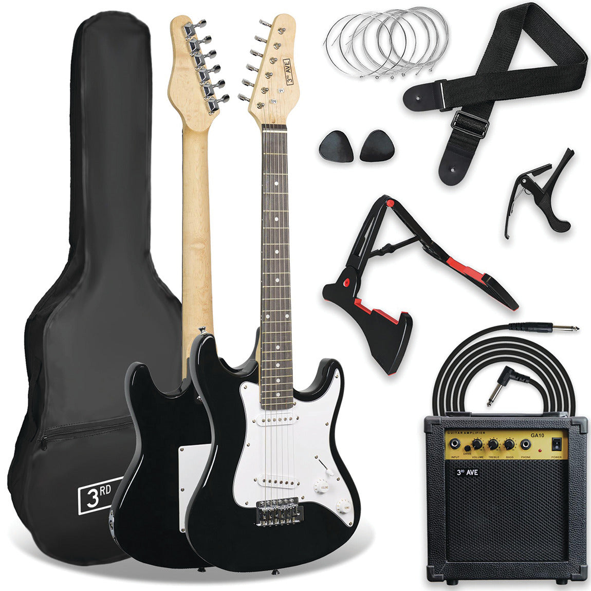 3/4 Size Elec Guitar Bundle Black