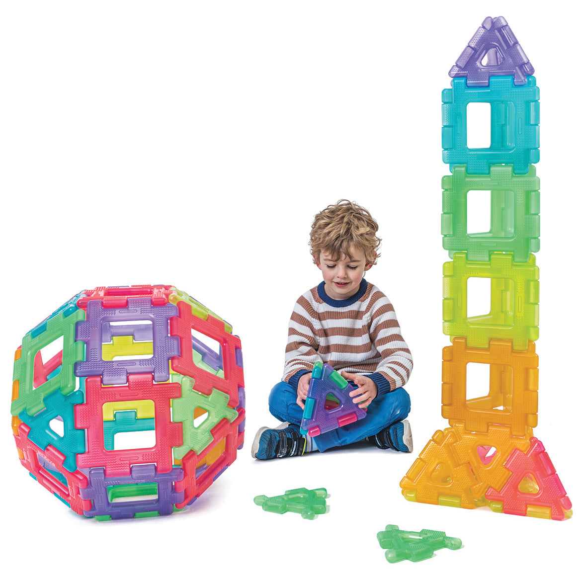 Translucent Giant Polydron 60 Piece Construction Set