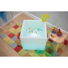 Sensory Mood Play Cube - Overall Size: 400 x 400 x 400mm. Discovery Area: 340 x 340 x 200mm.