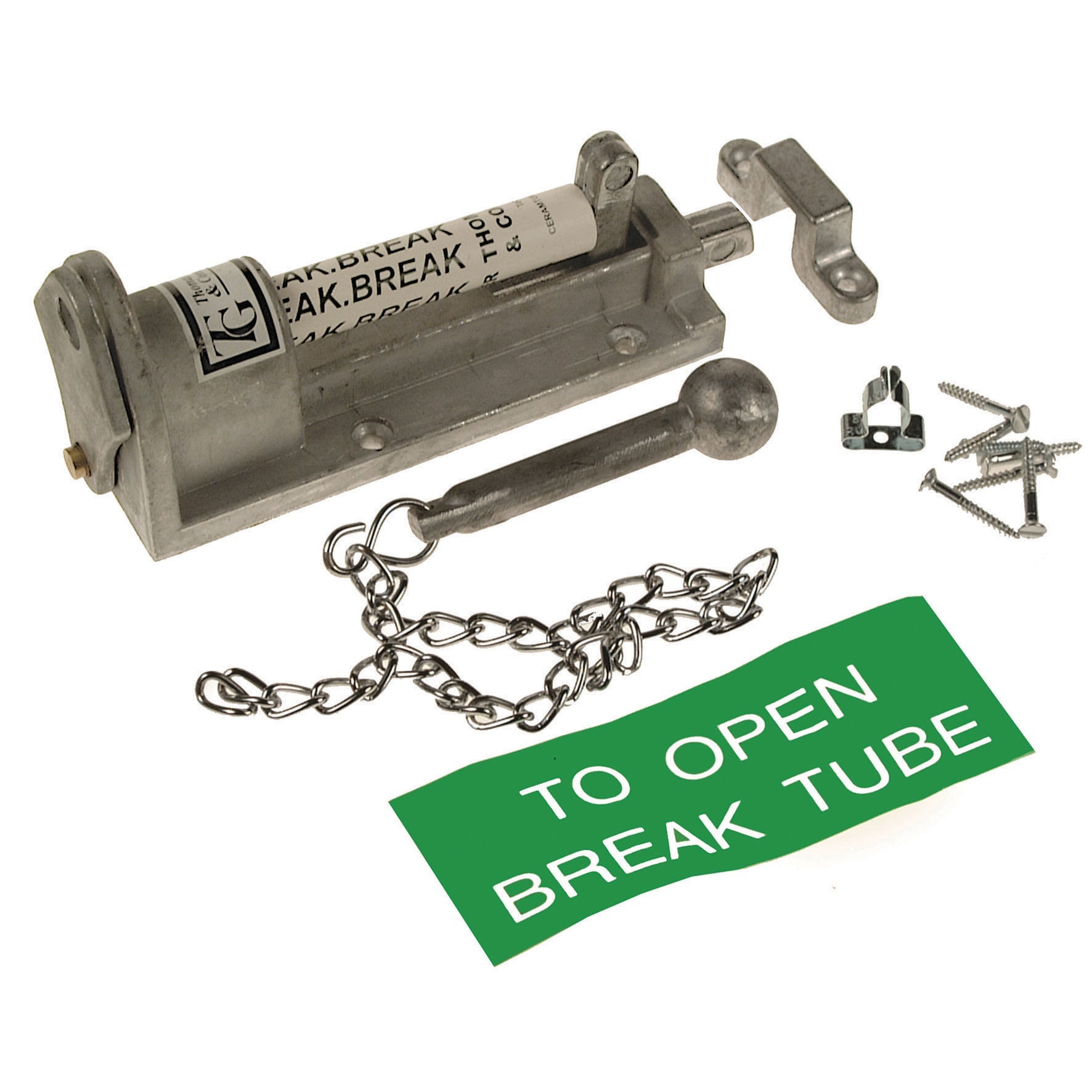 Break Glass Bolt With Hammer