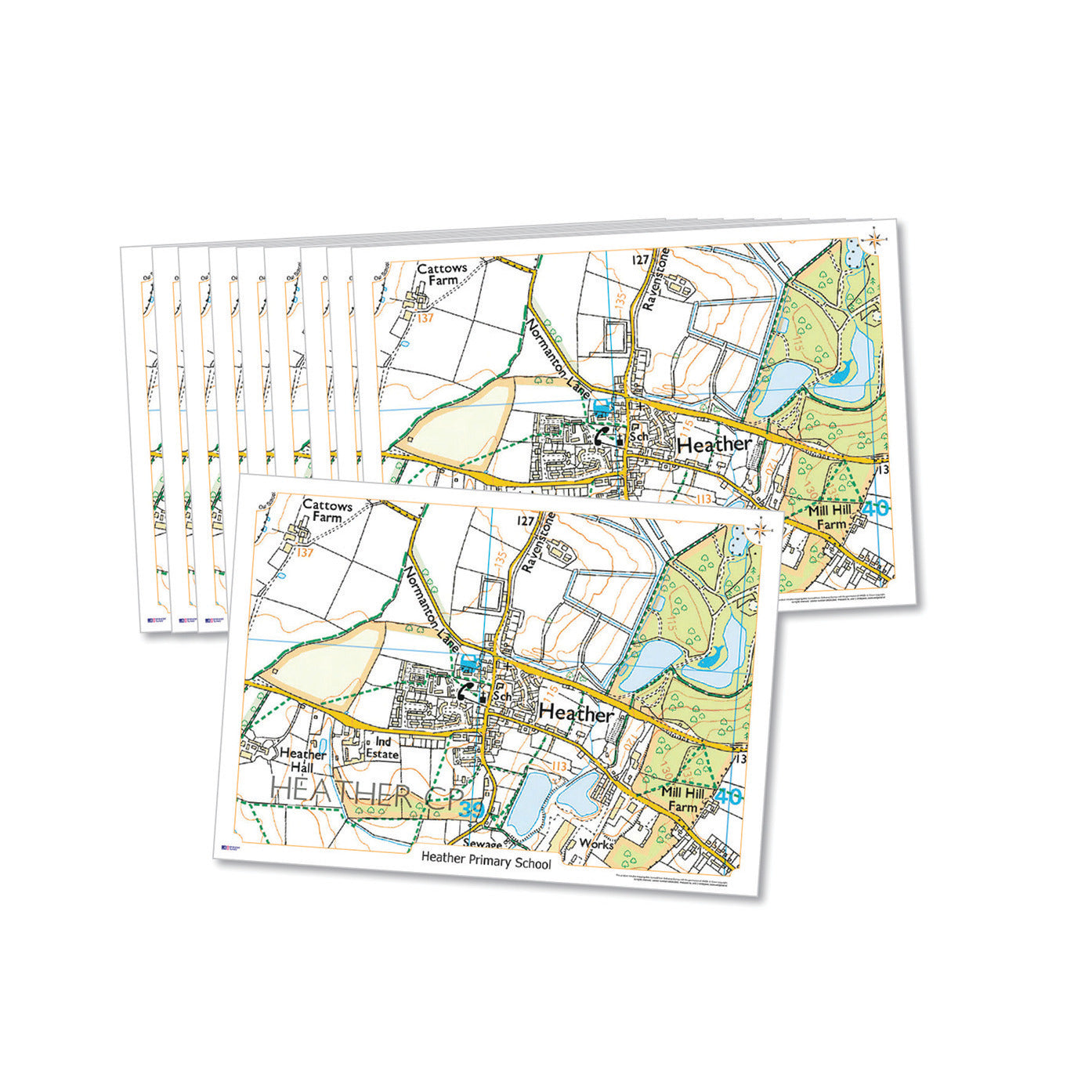 Desk Mats A4 Ordnance Survey Set 5