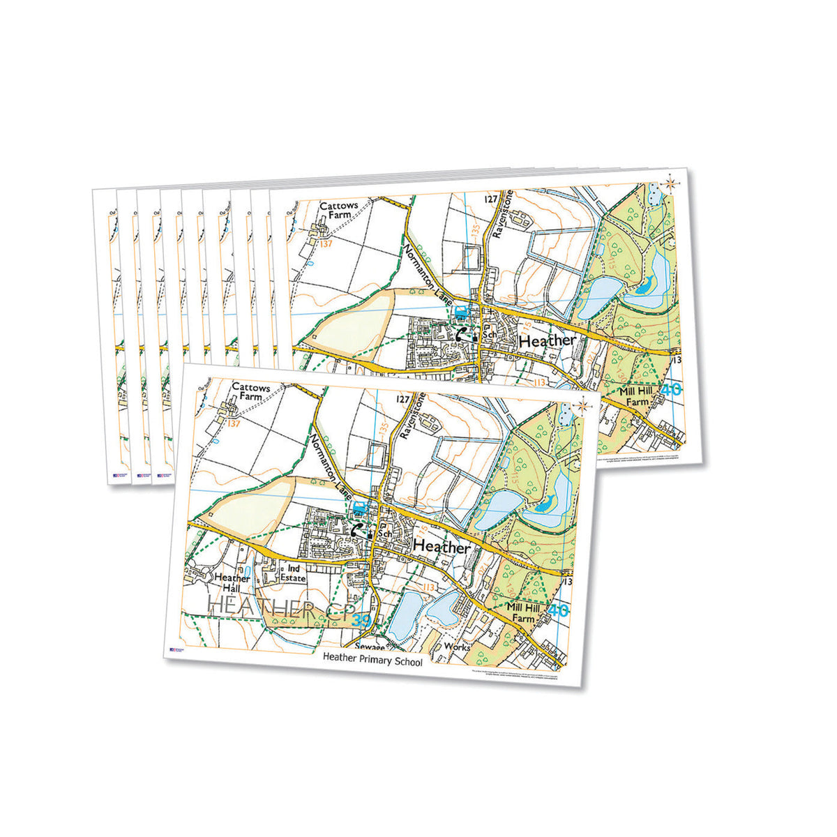 Desk Mats A4 Ordnance Survey Set 5