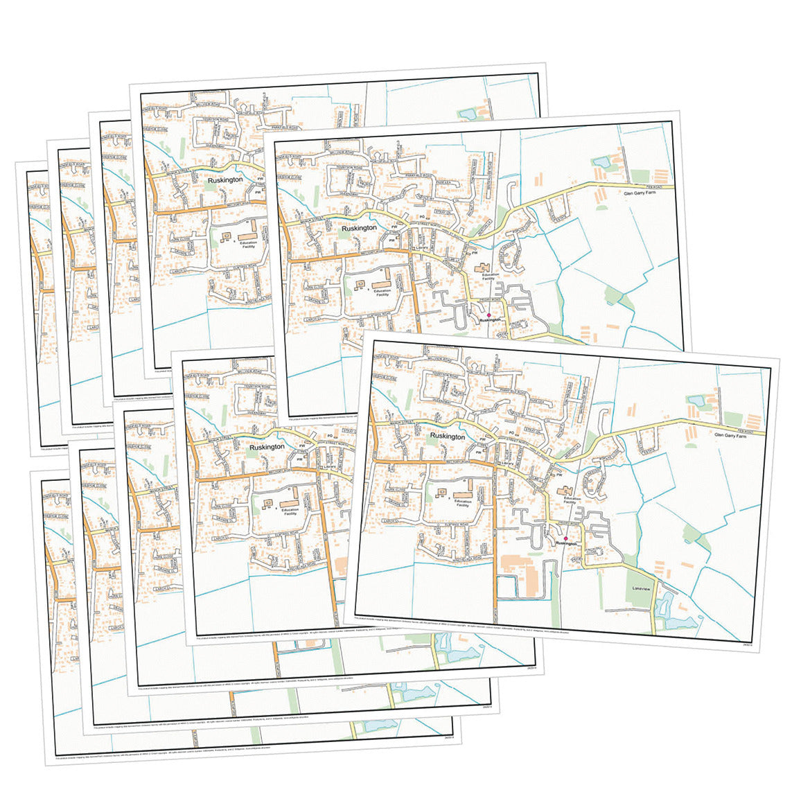 Desk Mats A4 Ordnance Survey Set 10